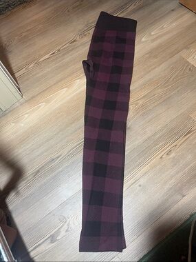 Wallflower Burgundy and Black Buffalo Plaid Leggings